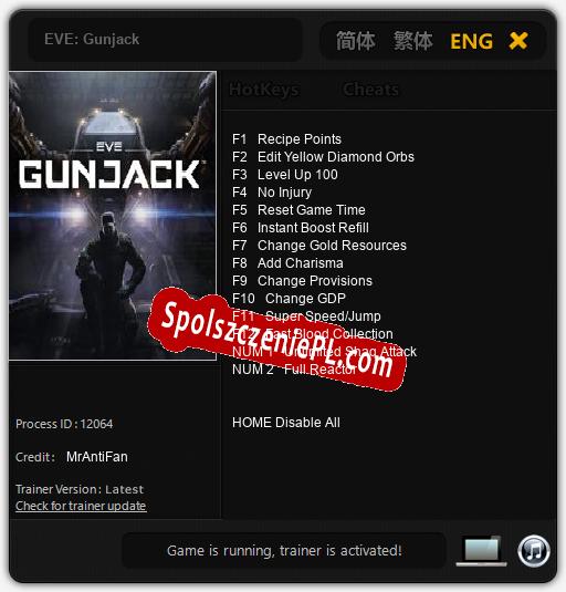 EVE: Gunjack: Treinador (V1.0.70)