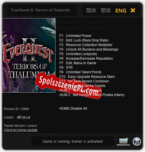 EverQuest II: Terrors of Thalumbra: Trainer +14 [v1.1]