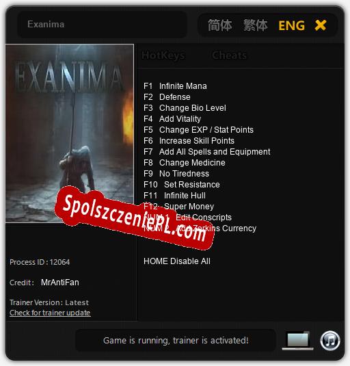 Exanima: Cheats, Trainer +14 [MrAntiFan]