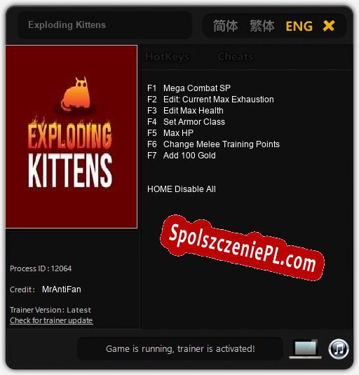 Exploding Kittens: Cheats, Trainer +7 [MrAntiFan]