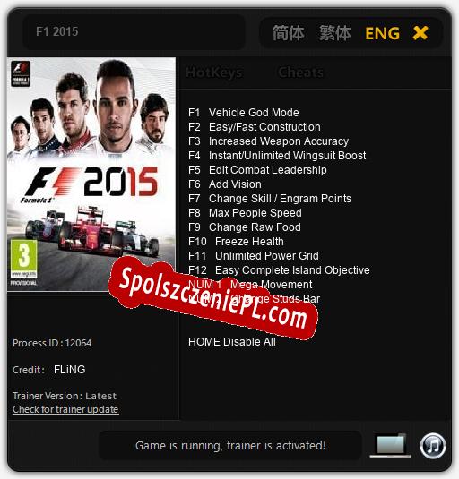 F1 2015: Trainer +14 [v1.3]