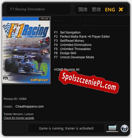 F1 Racing Simulation: Trainer +7 [v1.4]