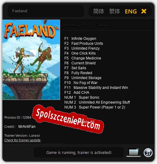 Faeland: Trainer +15 [v1.6]