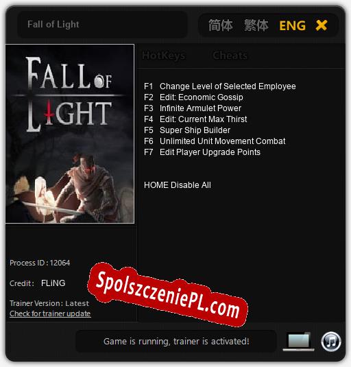 Fall of Light: Cheats, Trainer +7 [FLiNG]