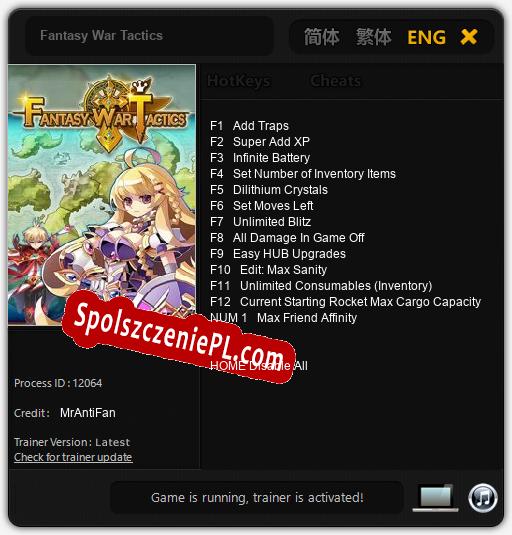 Fantasy War Tactics: Cheats, Trainer +13 [MrAntiFan]