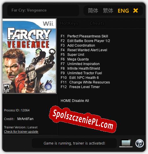 Far Cry: Vengeance: Cheats, Trainer +12 [MrAntiFan]