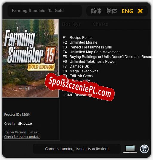 Farming Simulator 15: Gold: Treinador (V1.0.81)