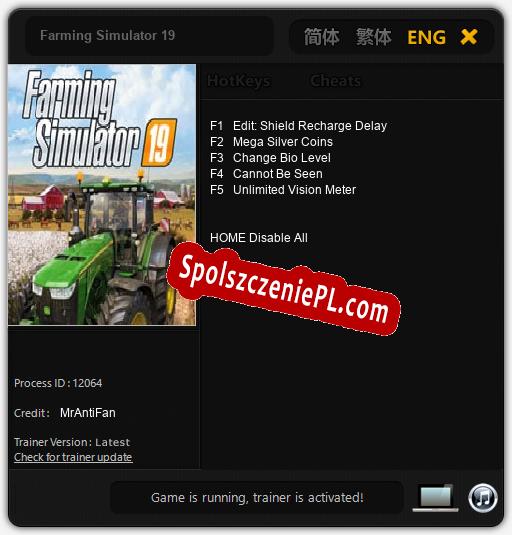 Farming Simulator 19: Cheats, Trainer +5 [MrAntiFan]