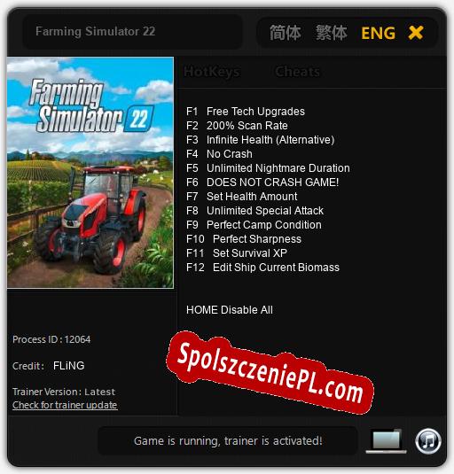 Farming Simulator 22: Trainer +12 [v1.6]