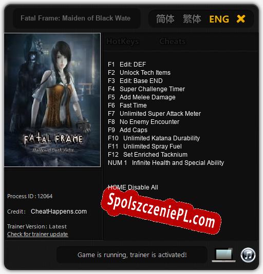 Fatal Frame: Maiden of Black Water: Cheats, Trainer +13 [CheatHappens.com]