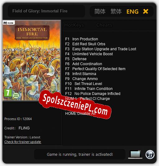 Field of Glory: Immortal Fire: Cheats, Trainer +13 [FLiNG]