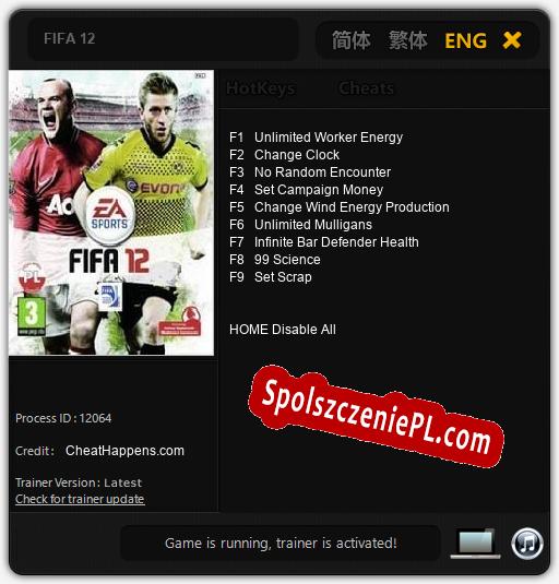 FIFA 12: Trainer +9 [v1.8]