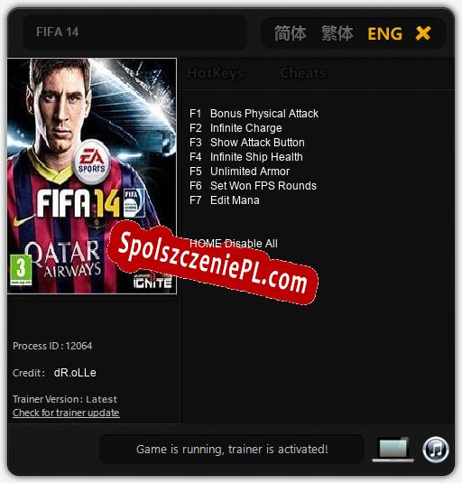 FIFA 14: Trainer +7 [v1.4]