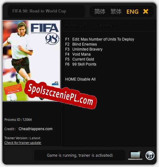 FIFA 98: Road to World Cup: Trainer +6 [v1.4]