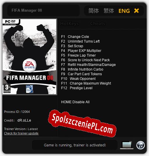 FIFA Manager 08: Trainer +12 [v1.3]