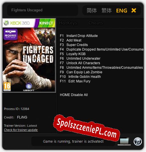 Fighters Uncaged: Cheats, Trainer +11 [FLiNG]