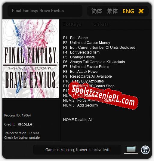 Final Fantasy: Brave Exvius: Cheats, Trainer +15 [dR.oLLe]