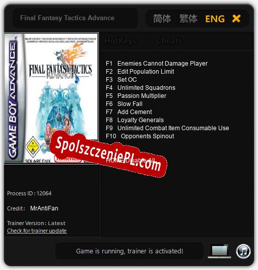 Final Fantasy Tactics Advance: Cheats, Trainer +10 [MrAntiFan]