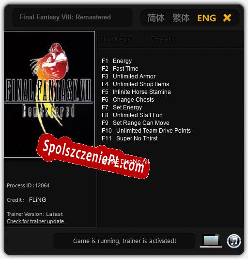 Final Fantasy VIII: Remastered: Treinador (V1.0.99)