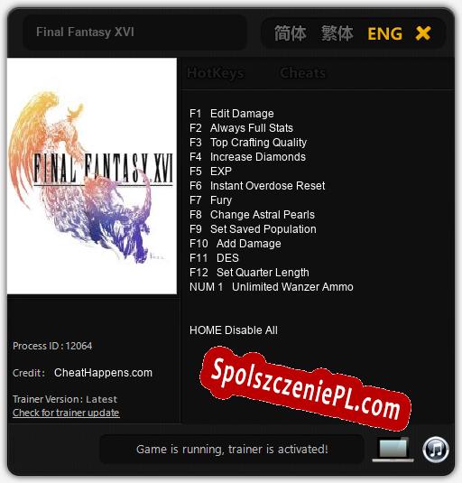 Final Fantasy XVI: Cheats, Trainer +13 [CheatHappens.com]