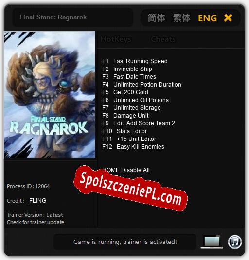 Final Stand: Ragnarok: Trainer +12 [v1.1]