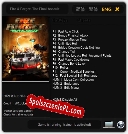 Fire & Forget: The Final Assault: Cheats, Trainer +15 [dR.oLLe]