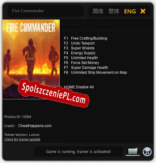 Fire Commander: Trainer +8 [v1.4]