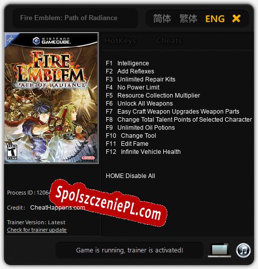 Fire Emblem: Path of Radiance: Treinador (V1.0.66)