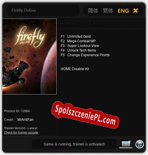 Treinador liberado para Firefly Online [v1.0.7]