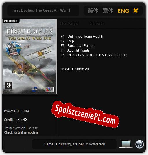 First Eagles: The Great Air War 1918: Cheats, Trainer +5 [FLiNG]