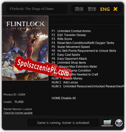 Flintlock: The Siege of Dawn: Trainer +15 [v1.2]