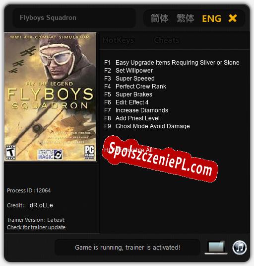 Flyboys Squadron: Cheats, Trainer +9 [dR.oLLe]