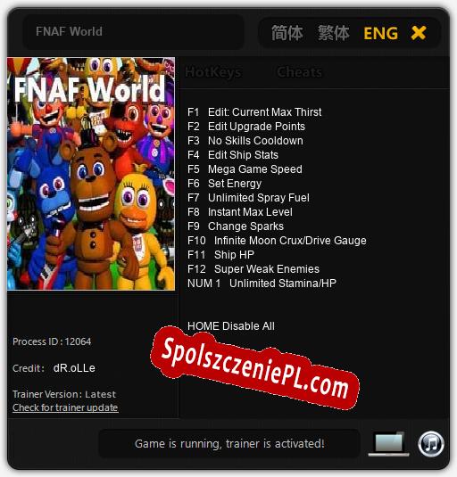 FNAF World: Cheats, Trainer +13 [dR.oLLe]