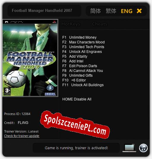 Football Manager Handheld 2007: Trainer +11 [v1.7]