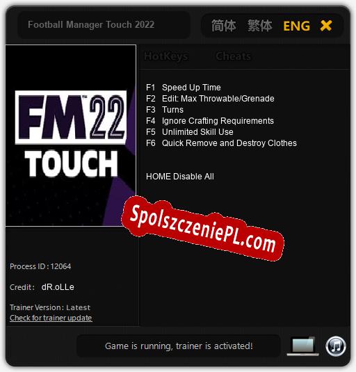 Football Manager Touch 2022: Cheats, Trainer +6 [dR.oLLe]