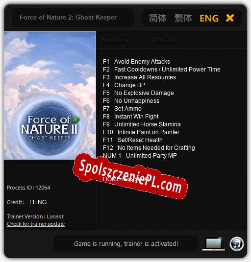 Force of Nature 2: Ghost Keeper: Treinador (V1.0.26)