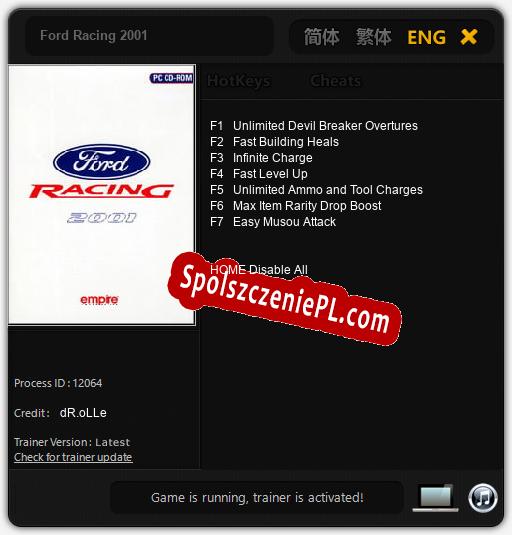 Ford Racing 2001: Cheats, Trainer +7 [dR.oLLe]