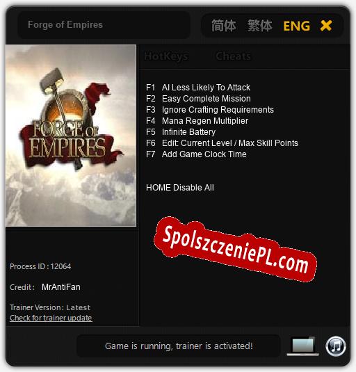 Treinador liberado para Forge of Empires [v1.0.7]