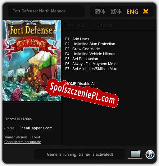 Treinador liberado para Fort Defense: North Menace [v1.0.6]