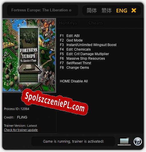 Fortress Europe: The Liberation of France: Cheats, Trainer +8 [FLiNG]