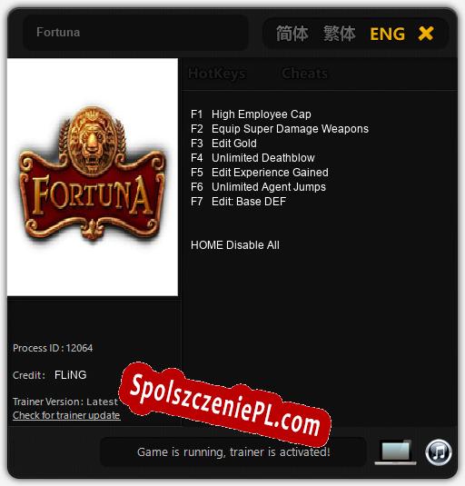 Fortuna: Cheats, Trainer +7 [FLiNG]