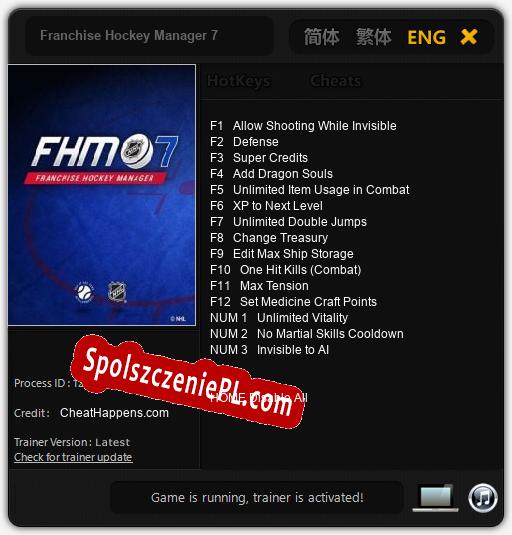 Franchise Hockey Manager 7: Cheats, Trainer +15 [CheatHappens.com]