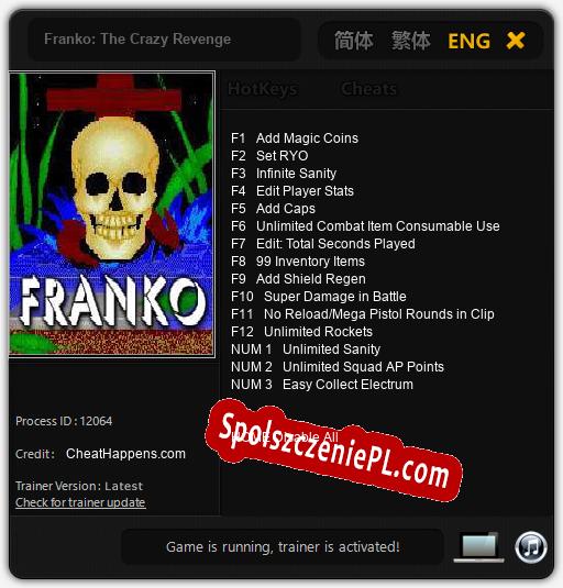 Treinador liberado para Franko: The Crazy Revenge [v1.0.1]