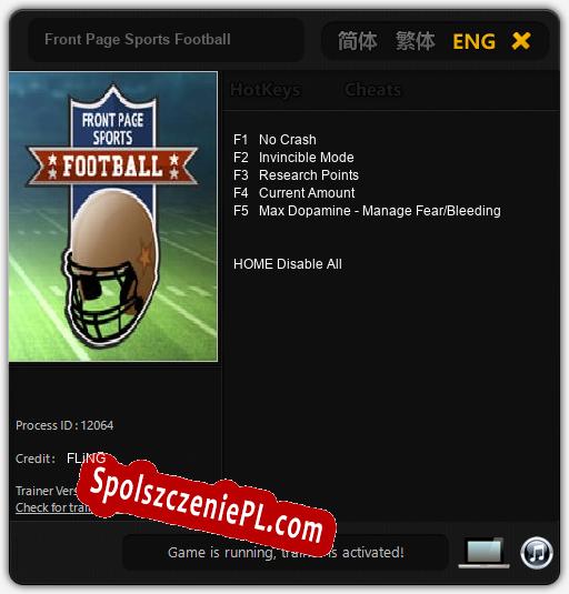 Front Page Sports Football: Trainer +5 [v1.8]