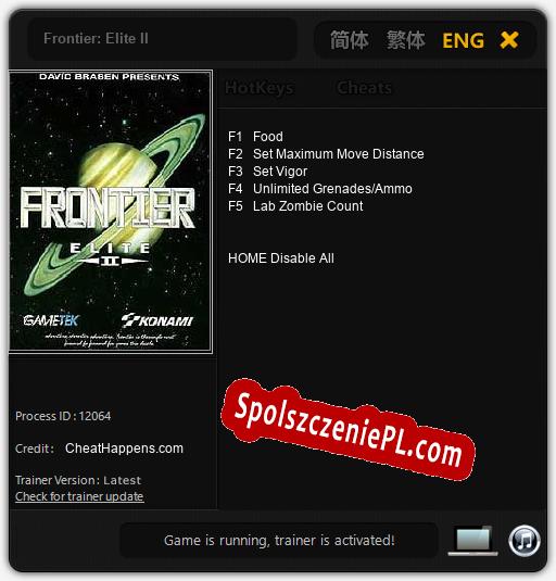 Frontier: Elite II: Treinador (V1.0.7)