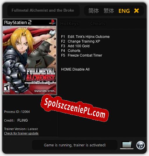 Fullmetal Alchemist and the Broken Angel: Cheats, Trainer +5 [FLiNG]