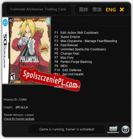 Fullmetal Alchemist: Trading Card Game: Trainer +11 [v1.2]