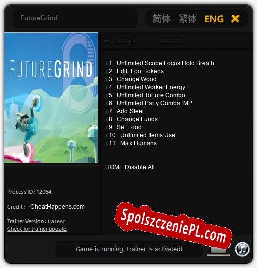 FutureGrind: Cheats, Trainer +11 [CheatHappens.com]