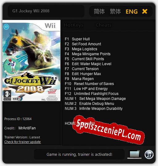 G1 Jockey Wii 2008: Trainer +15 [v1.6]