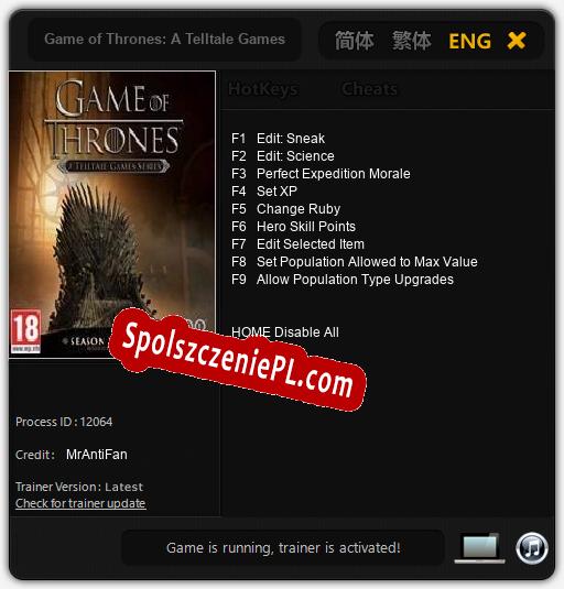 Game of Thrones: A Telltale Games Series Season One: Treinador (V1.0.23)